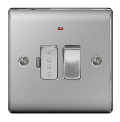 BG Brushed Steel  Switched Fused Connection Unit 13a