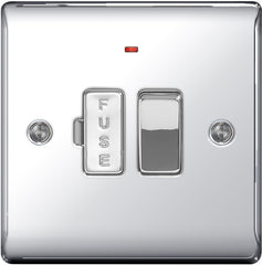 BG Chrome Switched Fused Connection Neon 13a