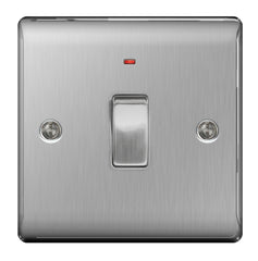 BG Brushed Steel Dp Switch Neon 20a