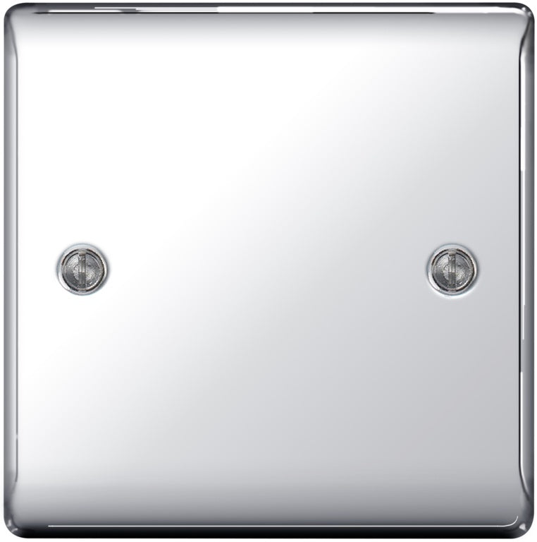 BG Metal Chrome Blank Plate 1 Gang