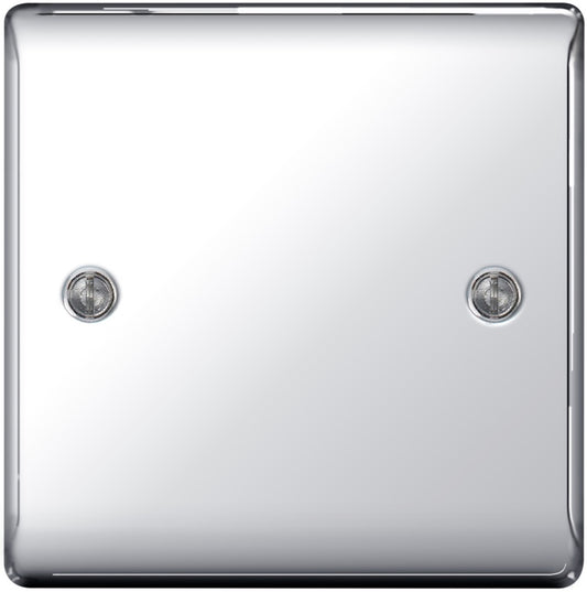 BG Metal Chrome Blank Plate 1 Gang