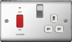 BG Polished Chrome Dp Switch 13a Socket 45a