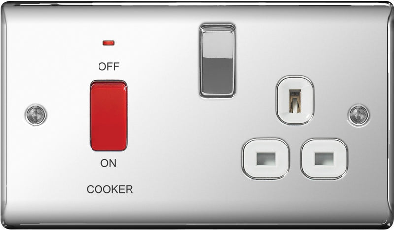BG Polished Chrome Dp Switch 13a Socket 45a