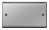 BG Brushed Steel Blank Plate 1 Gang