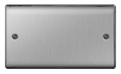 BG Brushed Steel Blank Plate 1 Gang