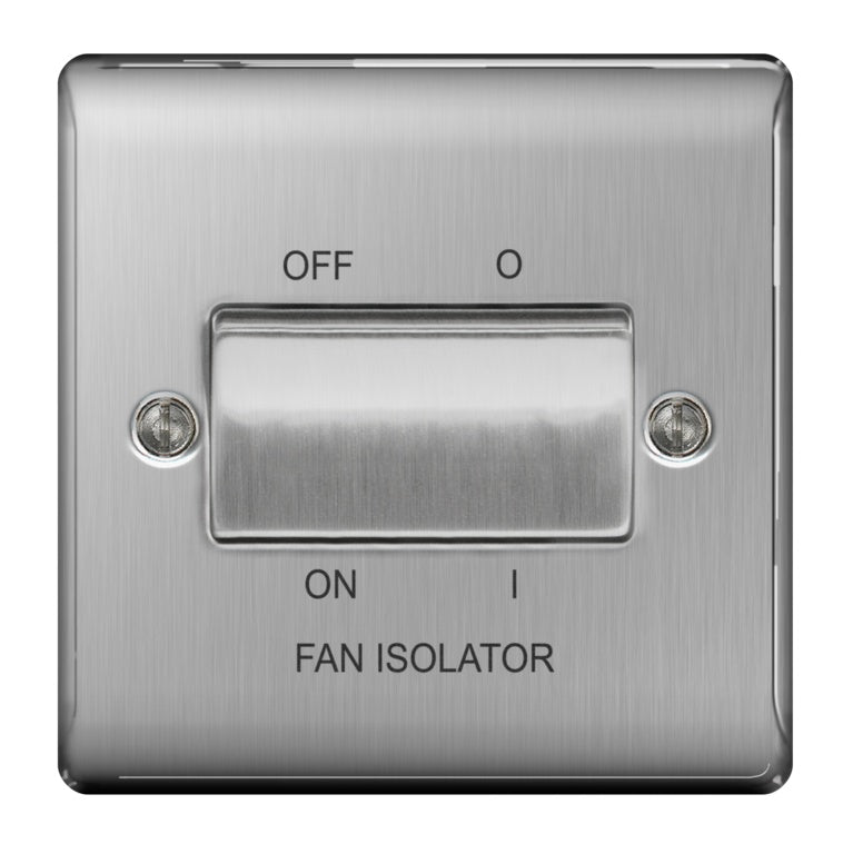 BG Steel 10ax Plate Switch Fan Isolater 3pole