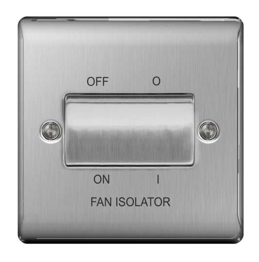 BG Steel 10ax Plate Switch Fan Isolater 3pole