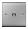 BG Brushed Steel Co-Axial Socket 1 Gang