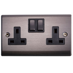 Lyvia 13a Switch Socket Slate Finish Blister 2g