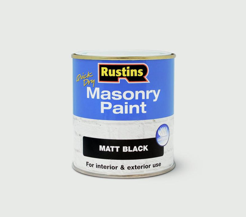 Rustins Masonry Paint 500ml Black