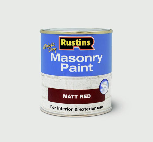 Rustins Masonry Paint 250ml Red
