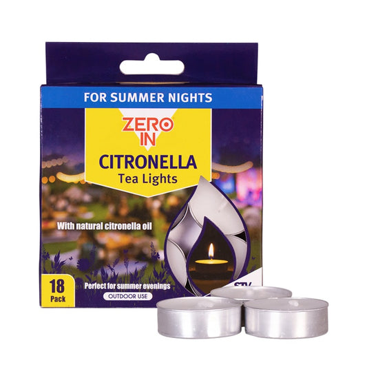 Zero In Citronella Tea Lights 18 pack