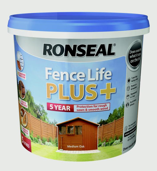Ronseal Fence Life Plus 5L Medium Oak