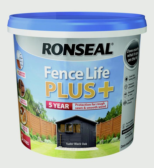 Ronseal Fence Life Plus 5L Tudor Black Oak