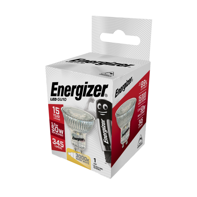 Energizer LED GU10 Warm White Dimmable 36" 5.5w 375lm
