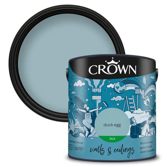Crown Walls & Ceilings Silk 2.5L Duck Egg
