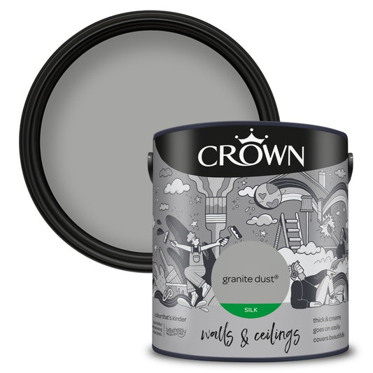 Crown Walls & Ceilings Silk 2.5L Granite Dust