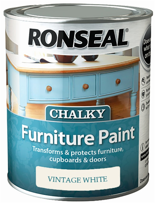 Ronseal Chalky Furniture Paint 750ml Vintage White