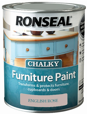 Ronseal Chalky Furniture Paint 750ml English Rose