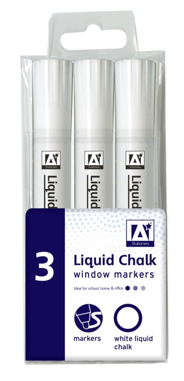 A Star Window Markers White Pack 3