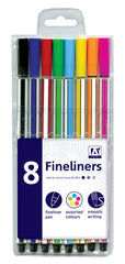 A Star Fineliners Pack 8 Assorted