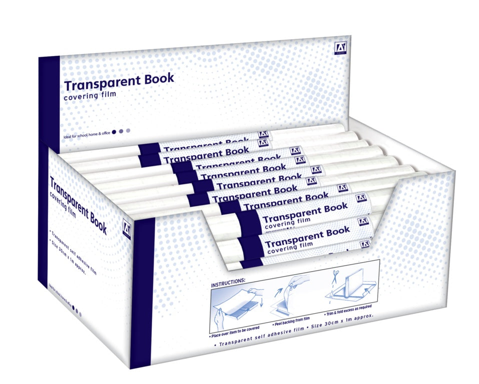 A Star Transparent Book Covering Film 30cm x 1m Approx