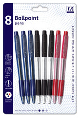 A Star Ballpoint Pens With Grips Pack 8