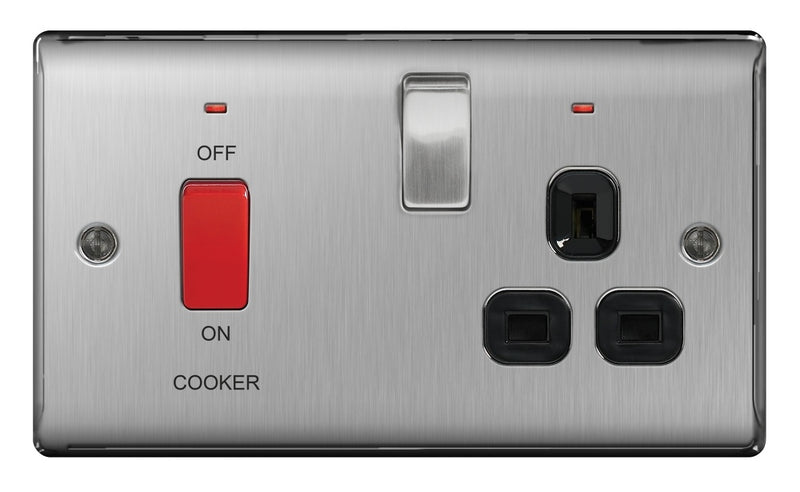 BG 45a Cooker Connection Unit Switched Black