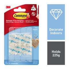 Command™ Mini Clear Hooks with Clear Strips 6 Hooks, 8 Small Strips