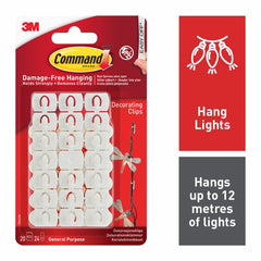 Command™ Decorating Clips White 20 Clips, 24 Mini Strips