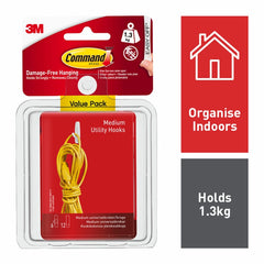 Command™ Medium Utility Hook Value Pack 6 Hooks, 12 Medium Strips