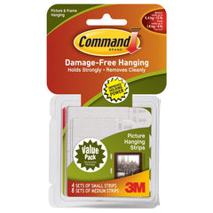 Command™ Small and Medium Picture Hanging Strips Value Pack 4 Sets of Small Strips, 8 Sets of Medium Strips
