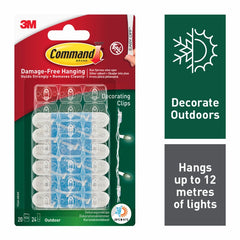 Command™ Outdoor Decorating Clips 20 Clips, 24 Water Resistant Strips
