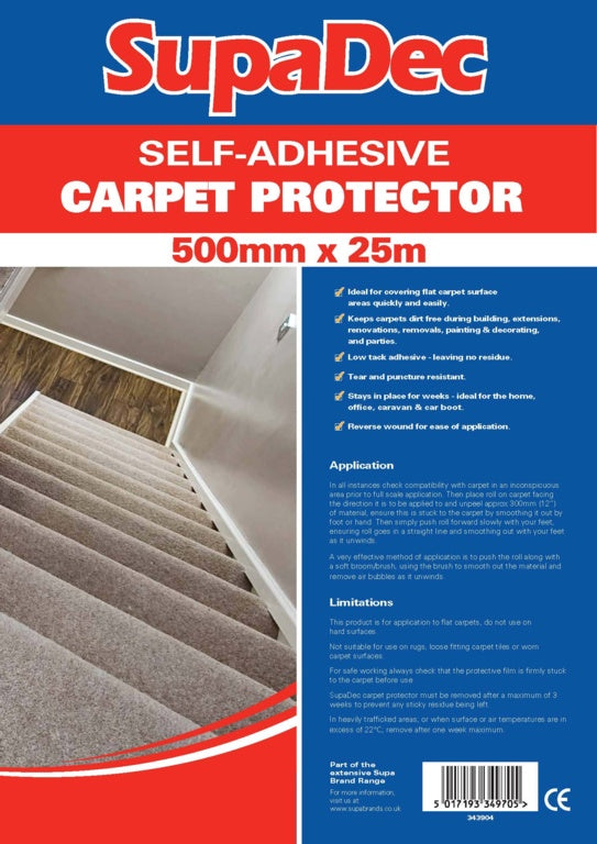 SupaDec Carpet Protector Film 500mmx25m
