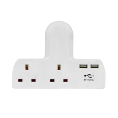Securlec T-Shape 2 Way Plug-In Adaptor 1 x USB-A, 1 x USB-C 2100ma