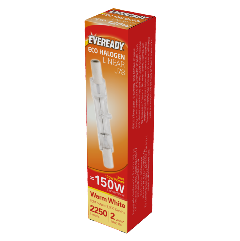 Eveready Eco Halogen Linear 220-240v 78mm Boxed 120w