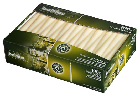 Bolsius Tapered Candles Box 100 Ivory