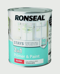 Ronseal Stay White 2in1 Primer & Paint 750ml White Gloss