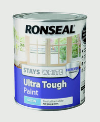 Ronseal Stays White Ultra Tough Paint 750ml White Satin