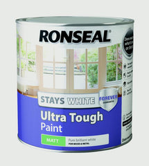 Ronseal Stays White Ultra Tough Paint 2.5L White Matt