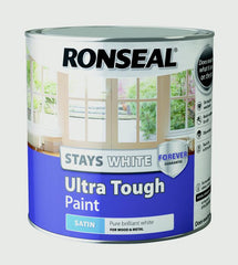 Ronseal Stays White Ultra Tough Paint 2.5L White Satin