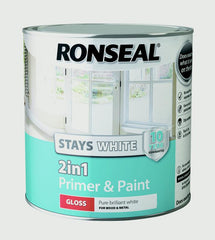 Ronseal Stay White 2in1 Primer & Paint 2.5L White Gloss