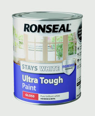 Ronseal Stays White Ultra Tough Paint 750ml White Gloss