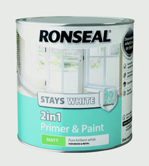 Ronseal Stays White 2in1 Primer & Paint 2.5L White Matt