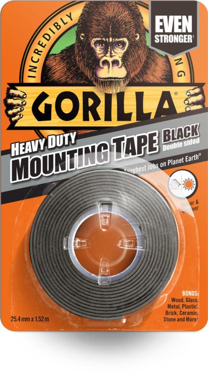 Gorilla Heavy Duty Double Sided Mounting Tape 1.5m Black