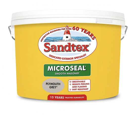 Sandtex Smooth Masonry Paint 10L Plymouth Grey