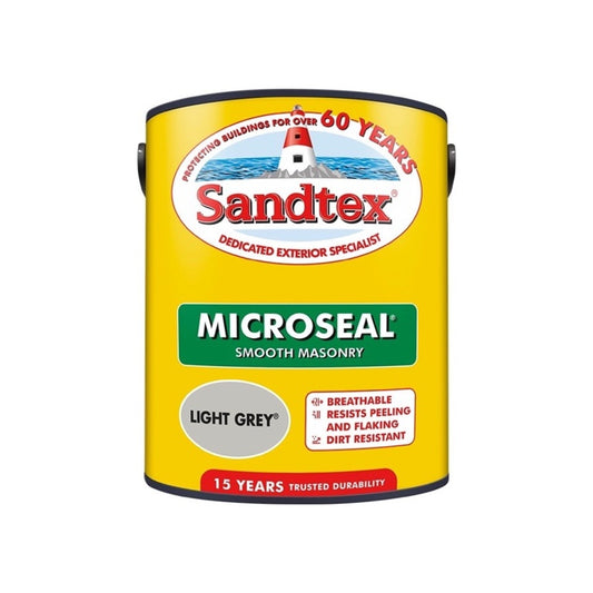 Sandtex Smooth Masonry Paint 5L Light Grey