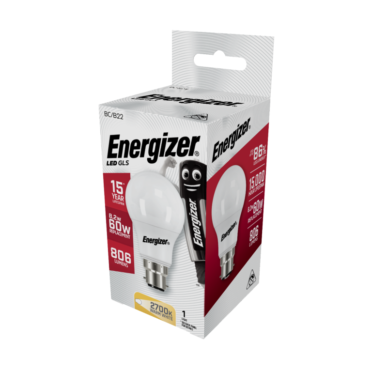 Energizer LED GLS Warm White B22 8.2w 806lm