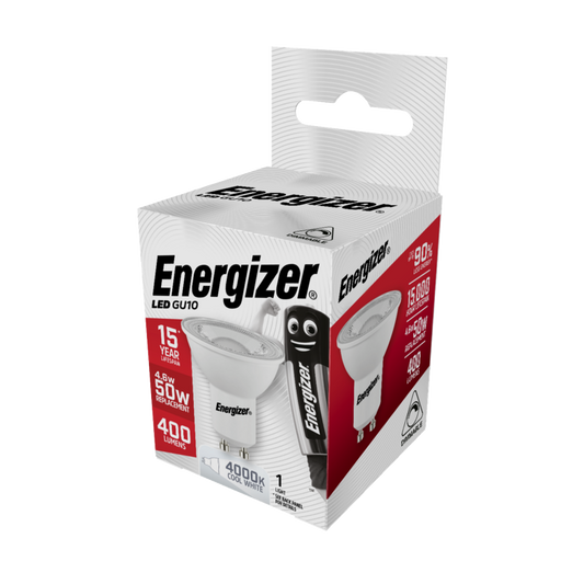 Energizer LED GU10 Cool White 4000k Dimmable 4.6w 375lm