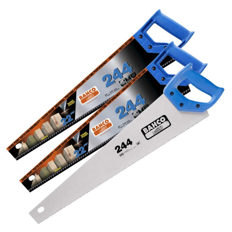 Bahco 2 x 244 22" Hard Point + 1 x 244 22" Fine Cut Handsaws Multipack